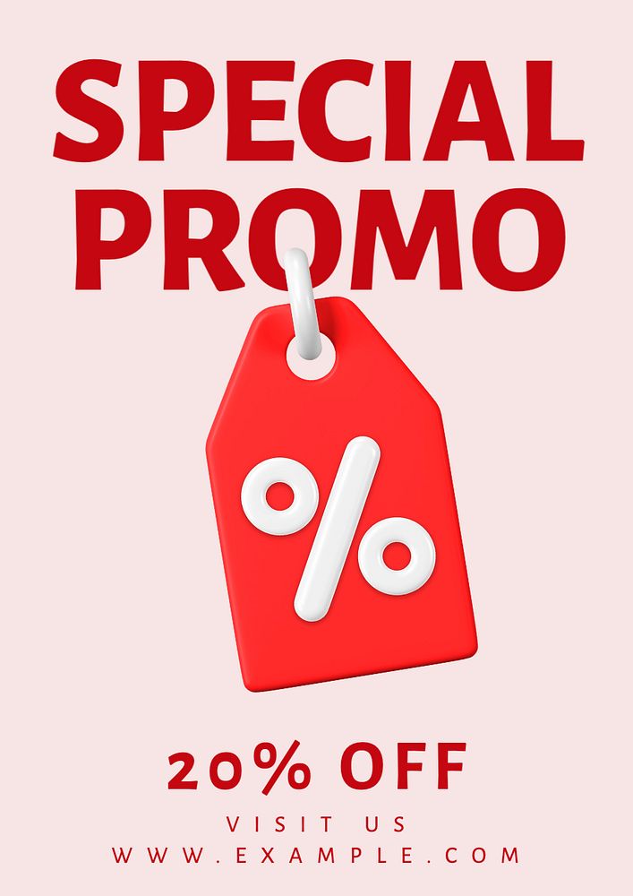 Special promo poster template, editable text and design