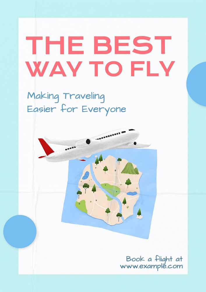 Airline advertisement poster template, editable text and design