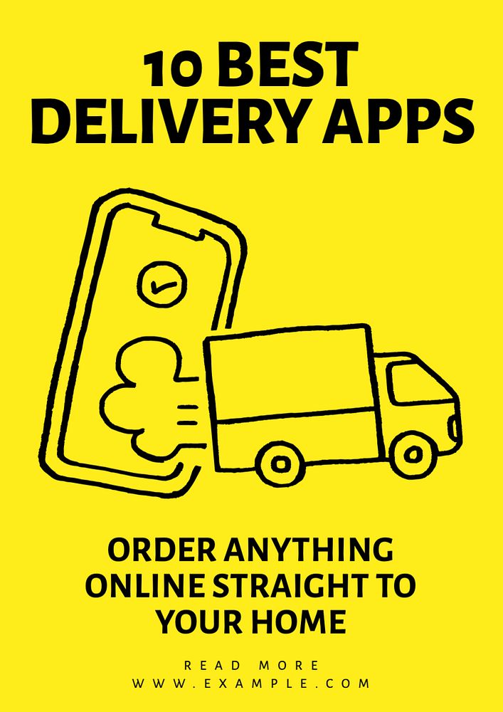 Best delivery apps poster template, editable text and design