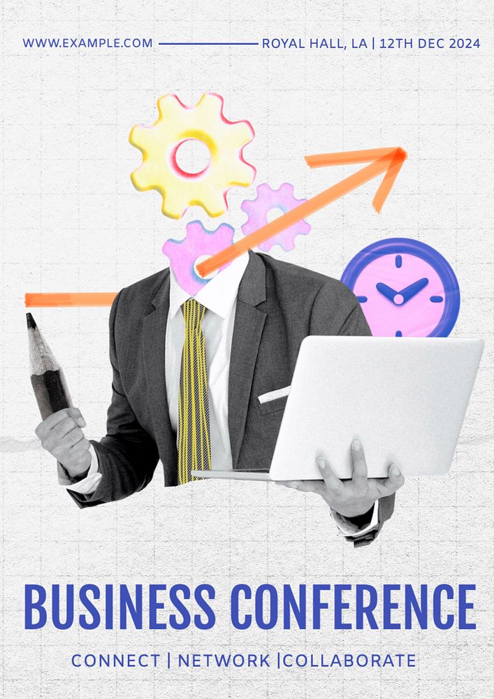 Business conference poster template, editable text and design