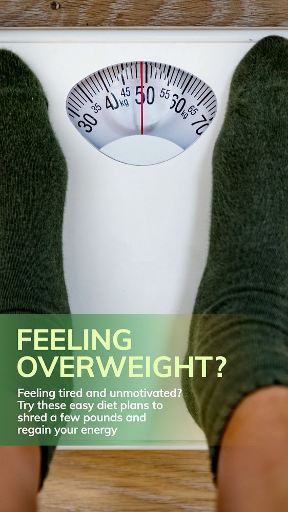 Feeling overweight? Instagram story template, editable text