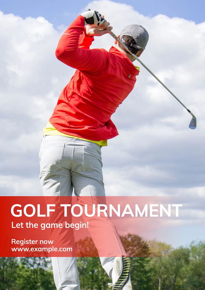 Golf tournament poster template, editable text and design