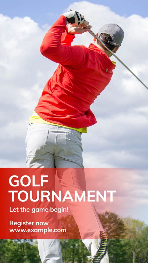 Golf tournament Instagram story template, editable text