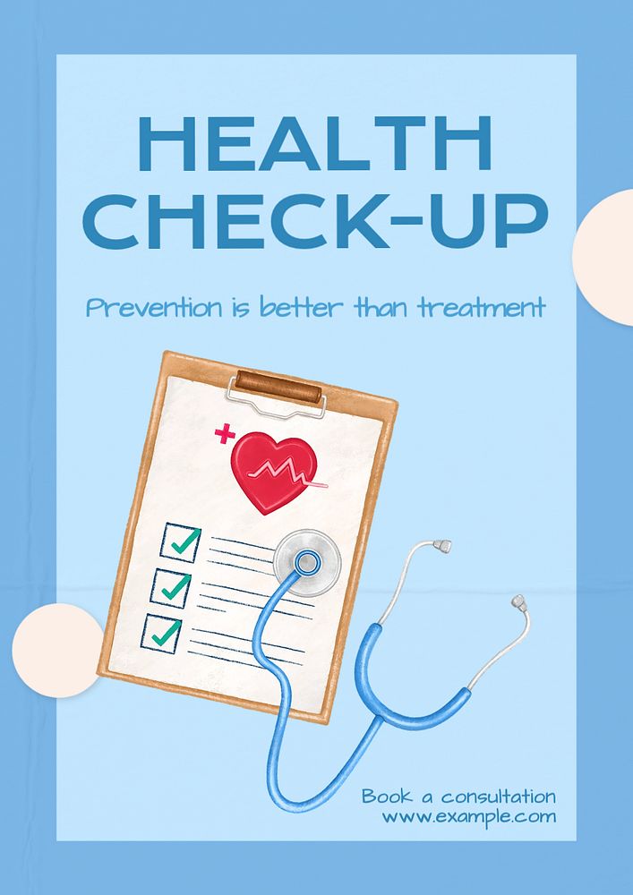 Health check-up poster template, editable text and design