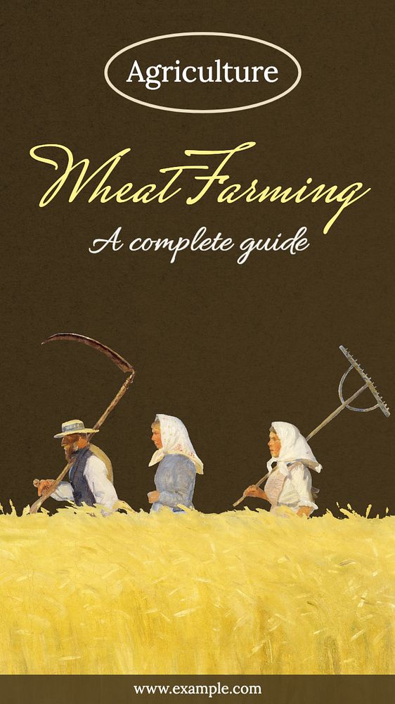 Wheat farming Instagram post template, editable text