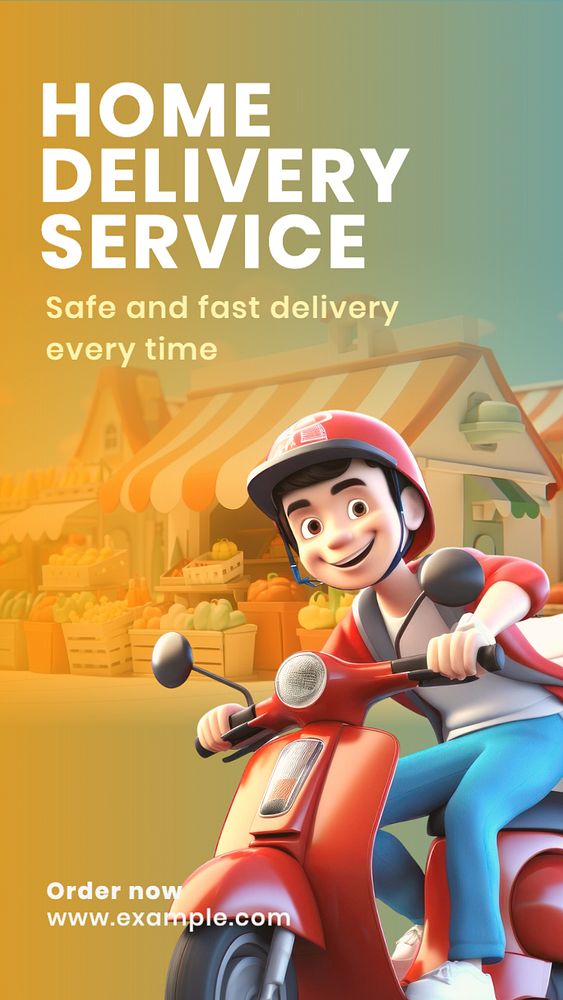 Delivery service  social story template, editable Instagram design