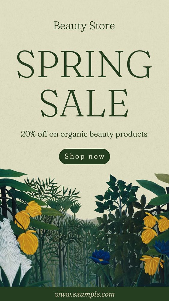 Spring sale Instagram post template, editable text