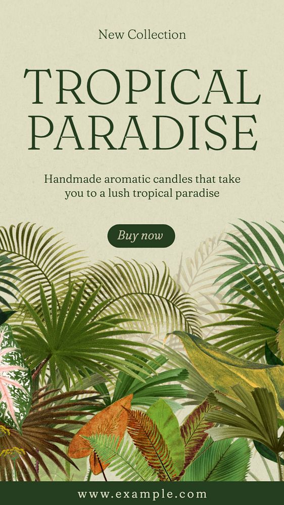 Tropical paradise Instagram post template, editable text