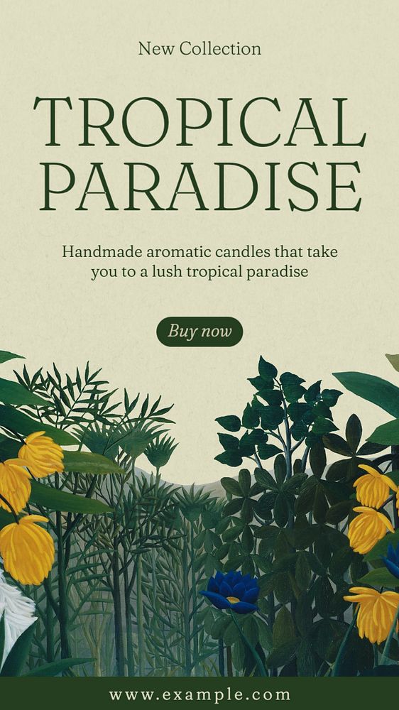 Tropical paradise Instagram post template, editable text