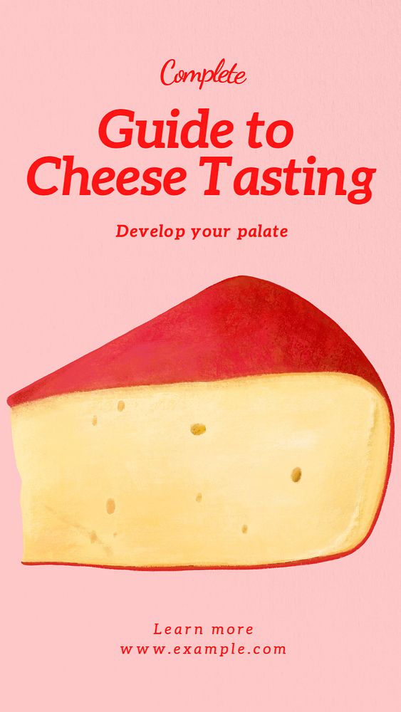 Cheese tasting Instagram story template, editable text