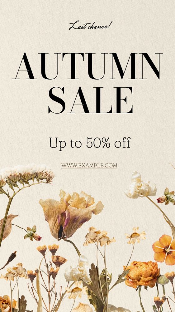 Autumn sale Instagram post template, editable text