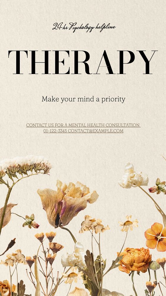 Therapy Instagram post template, editable text