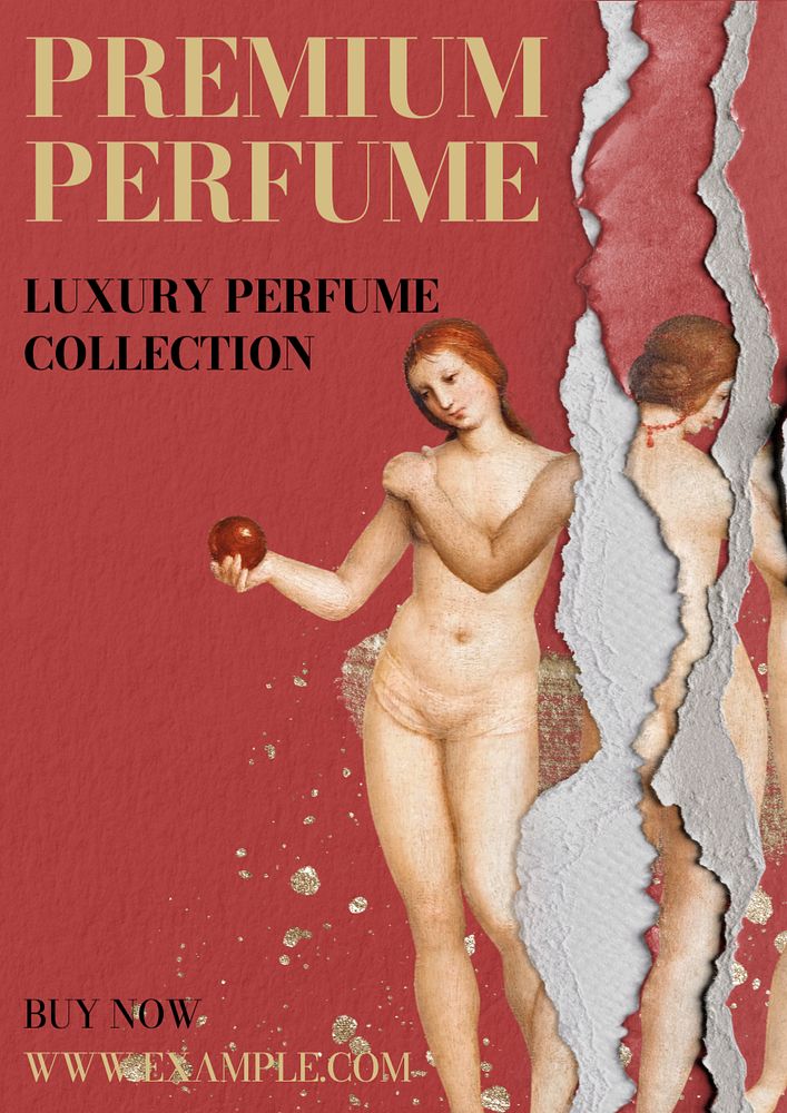 Premium perfume poster template, editable text and design