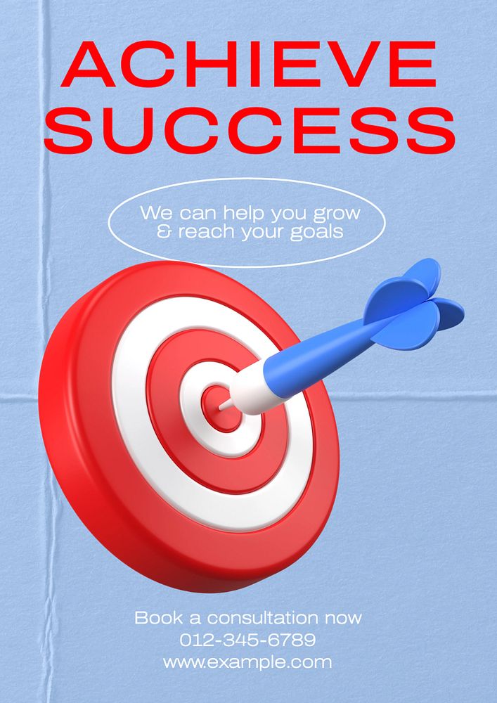 Achieve success poster template, editable text and design