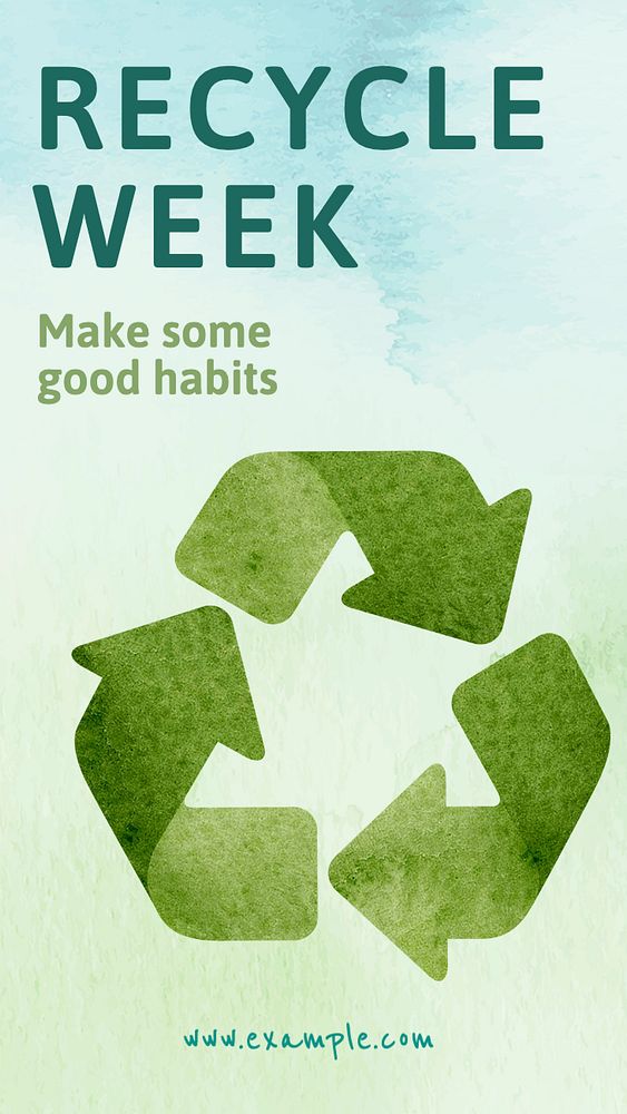 Recycle week Instagram story template, editable text