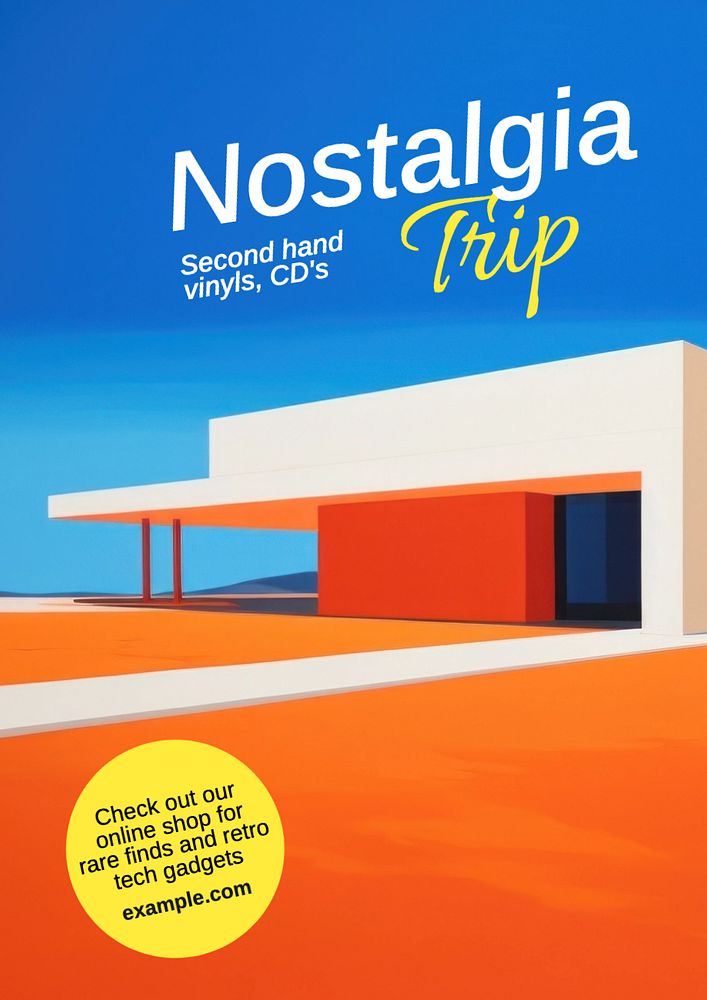 Nostalgia trip  poster template, editable text and design