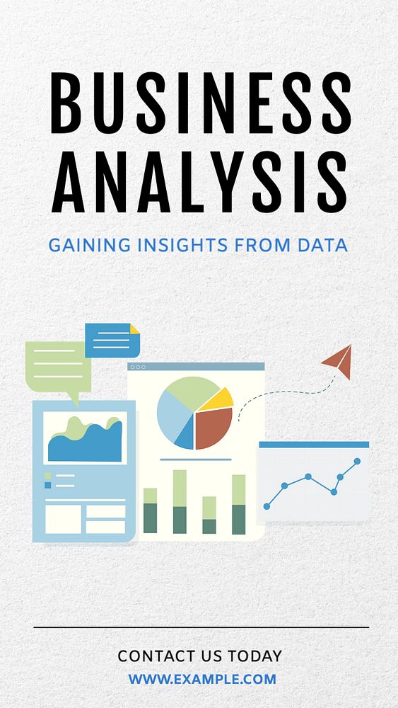 Business analysis Instagram story template, editable text