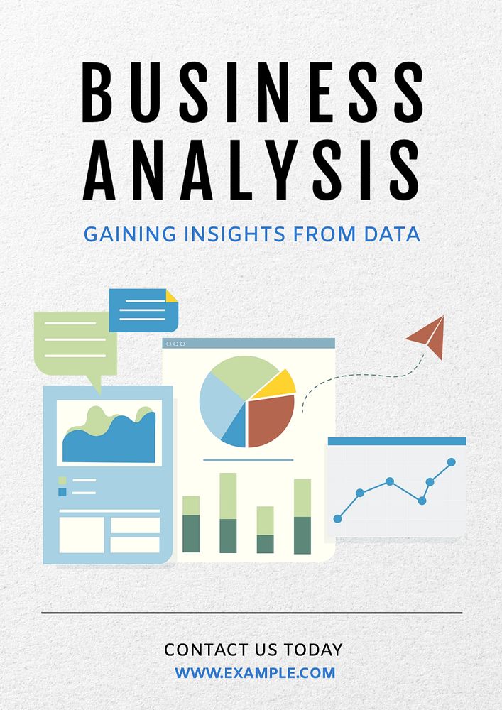 Business analysis poster template, editable text and design