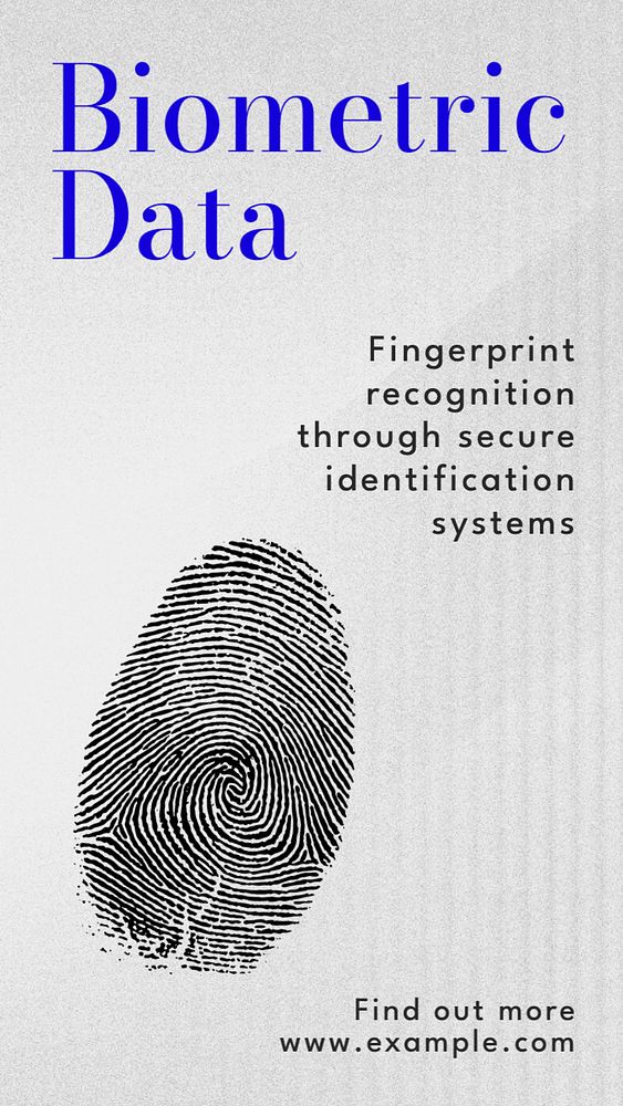 Biometric data Instagram post template, editable text