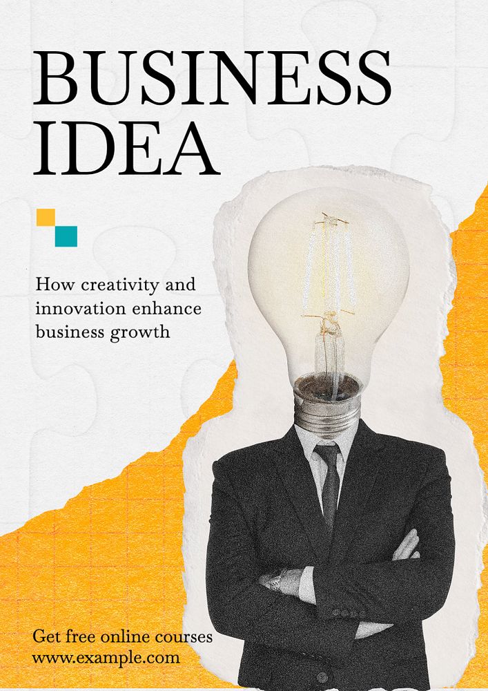 Business idea poster template, editable text and design