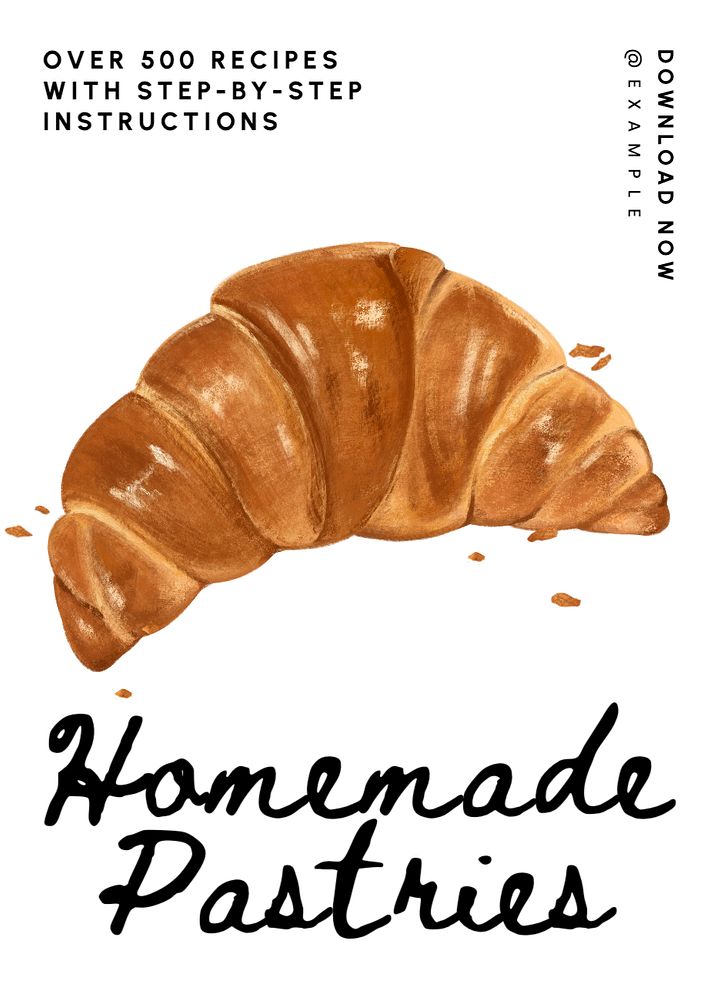 Homemade pastries poster template, editable text and design