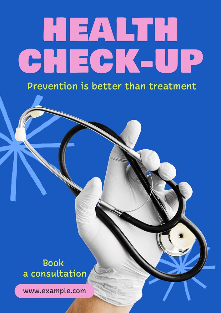 Health check-up poster template, editable text and design