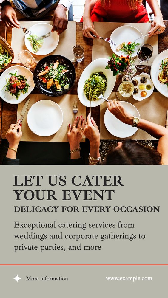 Cater service Instagram story template, editable text