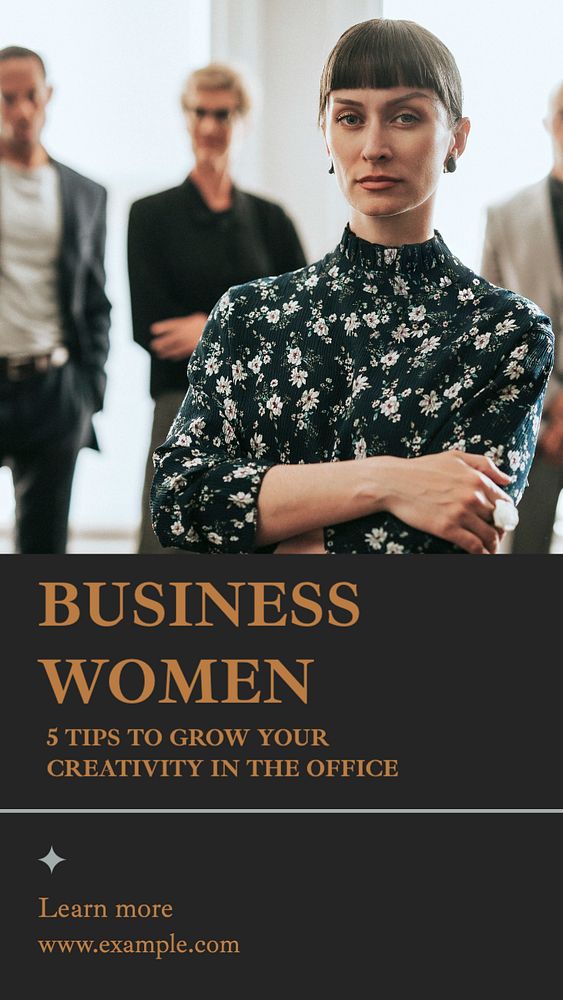 Business women Instagram story template, editable text