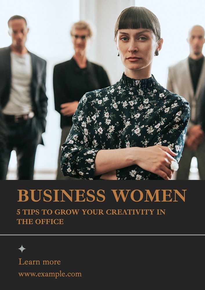 Business women poster template, editable text and design