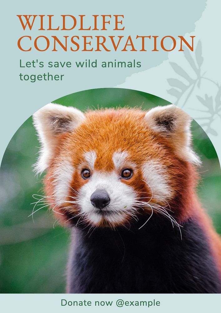 Wildlife conservation poster template, editable text and design