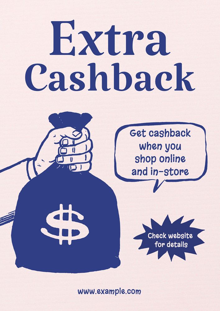 Cashback poster template, editable text and design