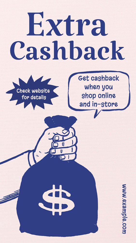 Cashback Instagram story template, editable text