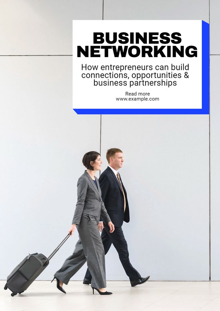 Business networking poster template, editable text and design