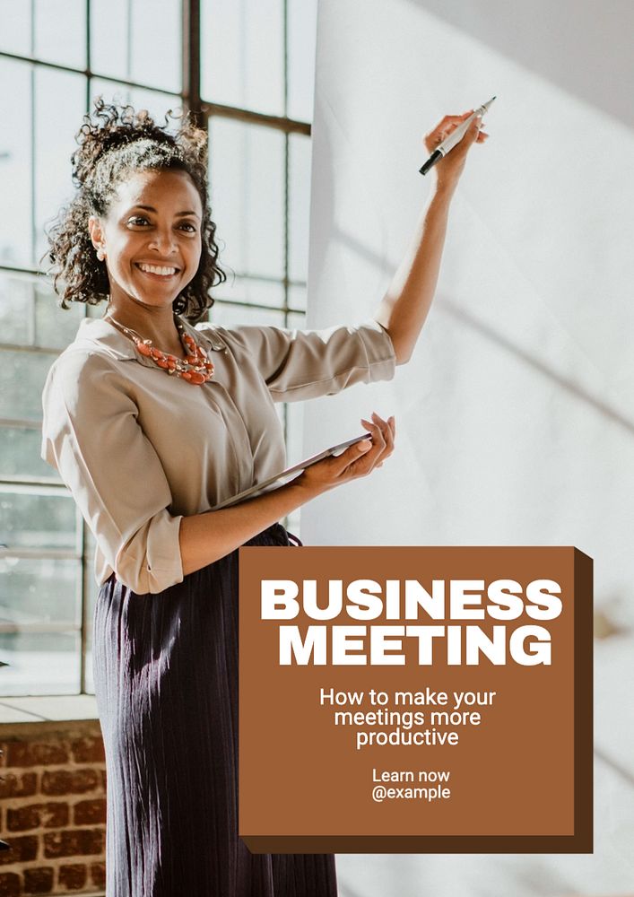 Business meeting poster template, editable text and design