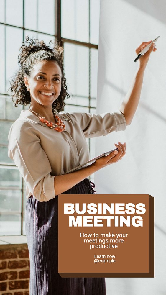 Business meeting Instagram story template, editable text