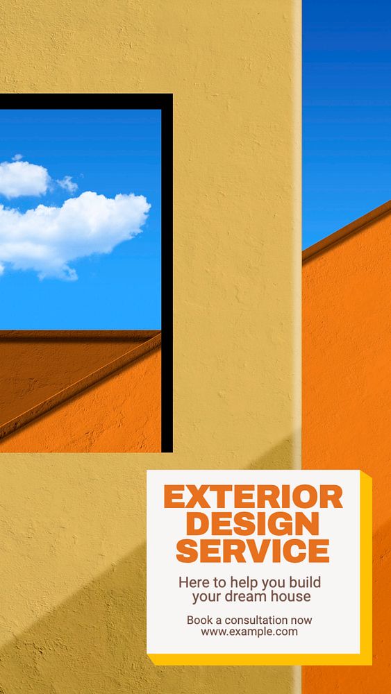 Exterior design service Instagram story template, editable text