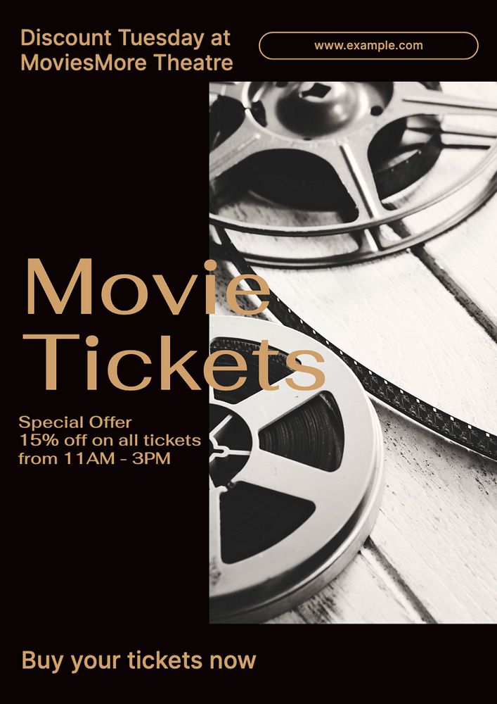 Movies special offer poster template, editable text and design