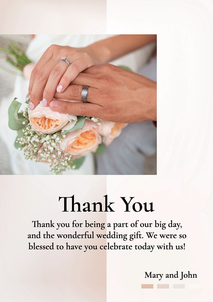 Thank you message poster template, editable text and design