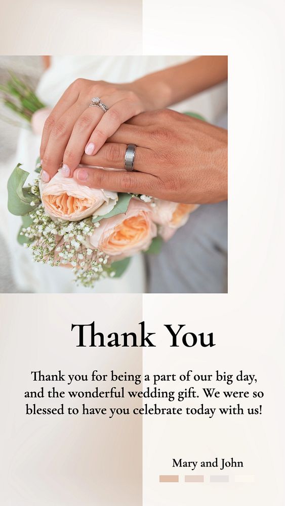 Thank you message Instagram story template, editable text