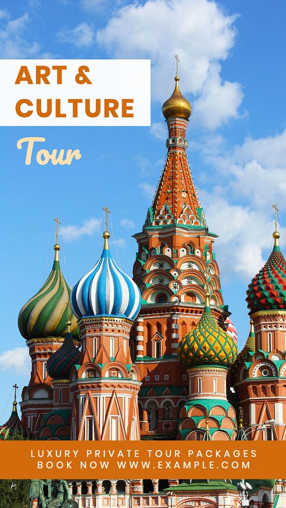 Art & culture tour Instagram story template, editable text