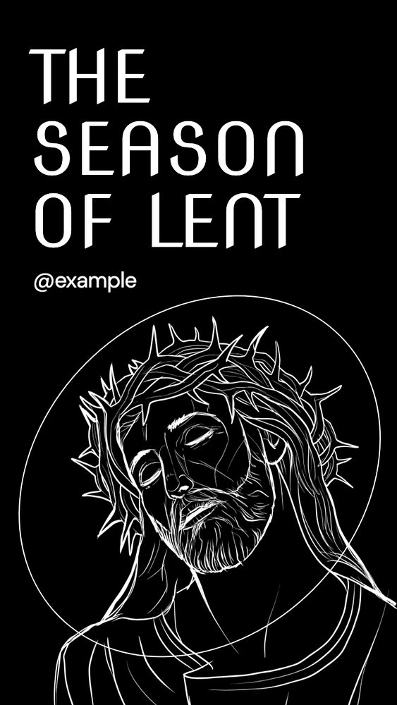 Lent season Instagram story template, editable text