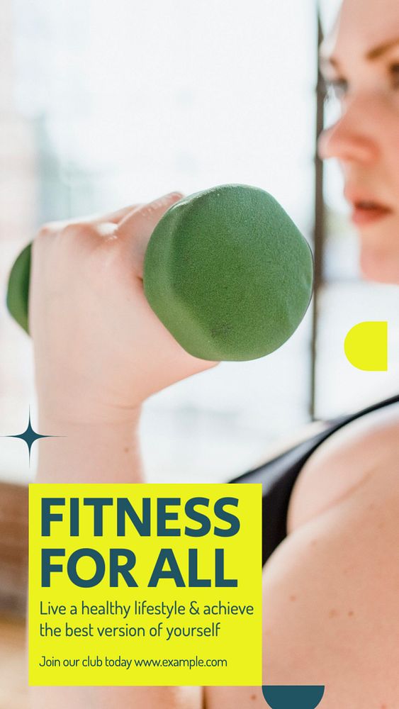 Fitness center & gym Instagram story template, editable text