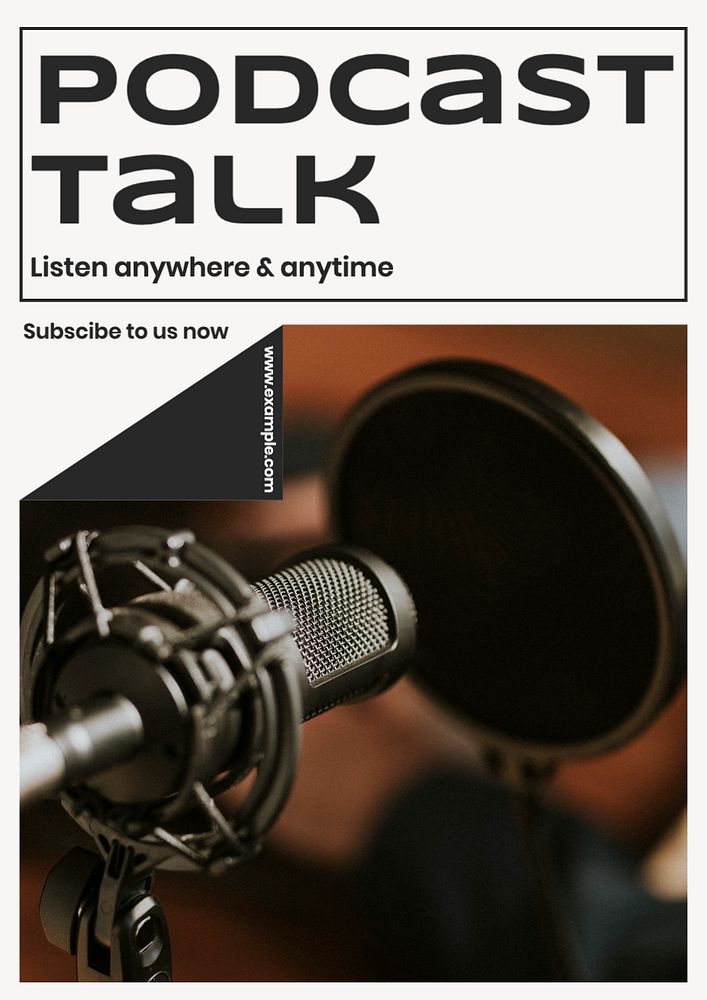 Podcast talk poster template, editable text and design