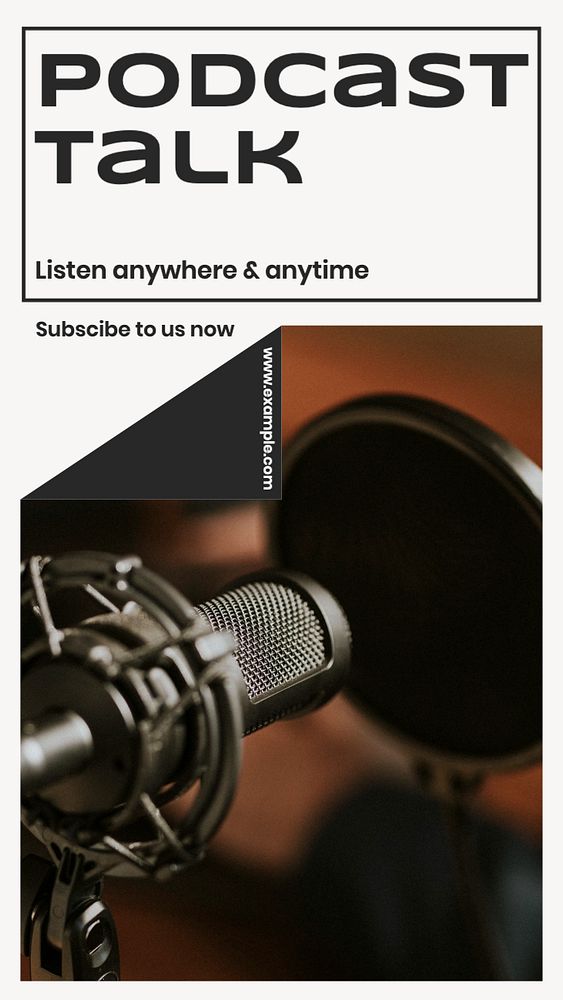 Podcast talk Instagram story template, editable text