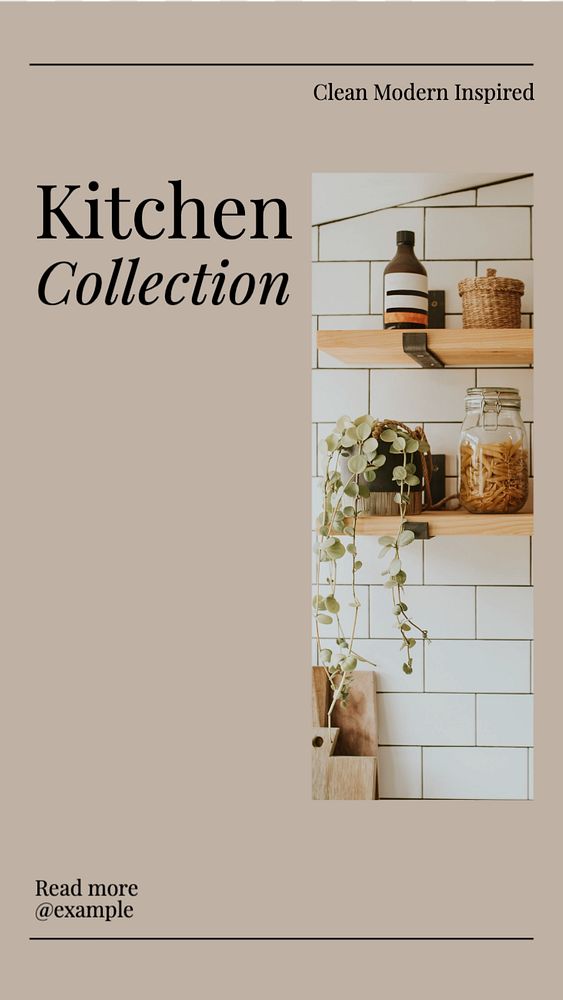 Kitchen Instagram story template, editable text