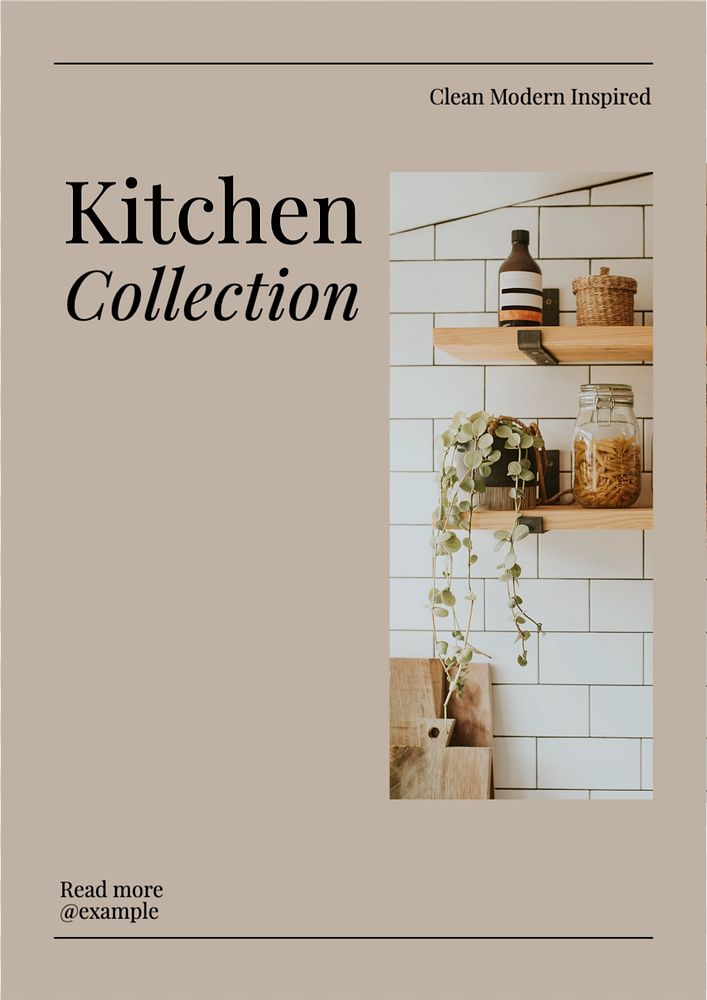 Kitchen poster template, editable text and design