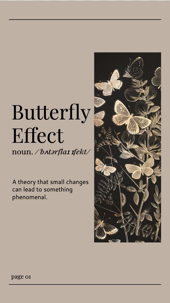 Butterfly effect Instagram story template, editable text