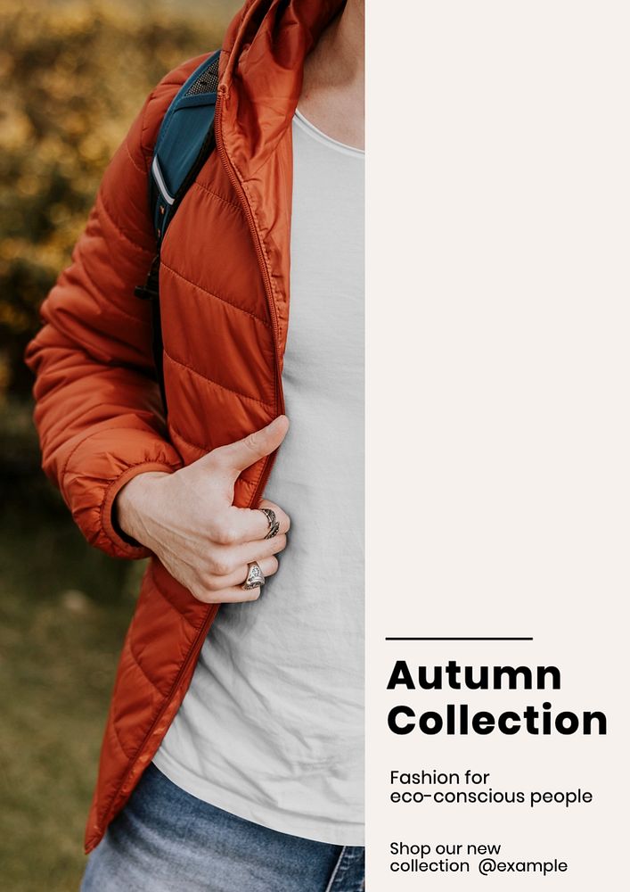 Autumn collection poster template, editable text and design