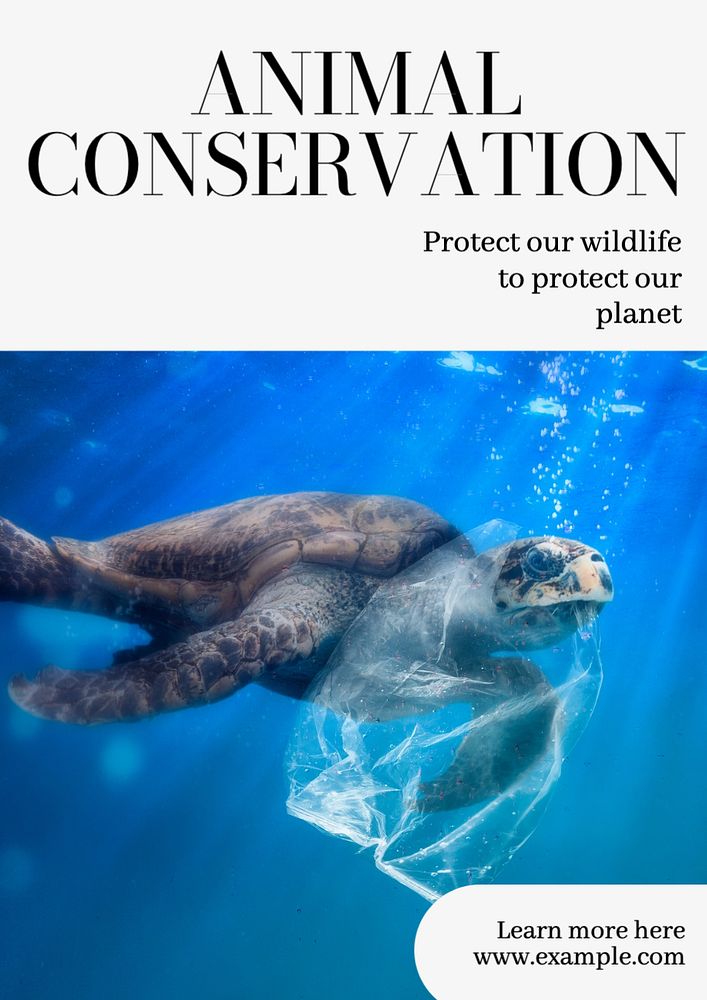 Animal conservation poster template, editable text and design