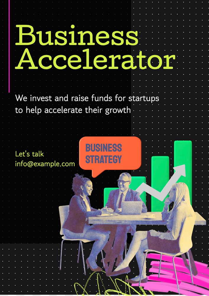 Business accelerator poster template, editable text and design